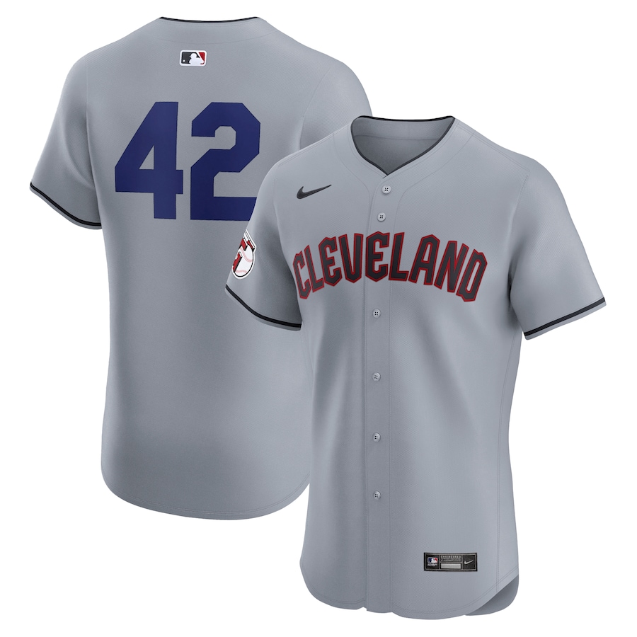 Men's Cleveland Guardians Nike Gray Road 2024 Jackie Robinson Day Elite Jersey - Ujersey