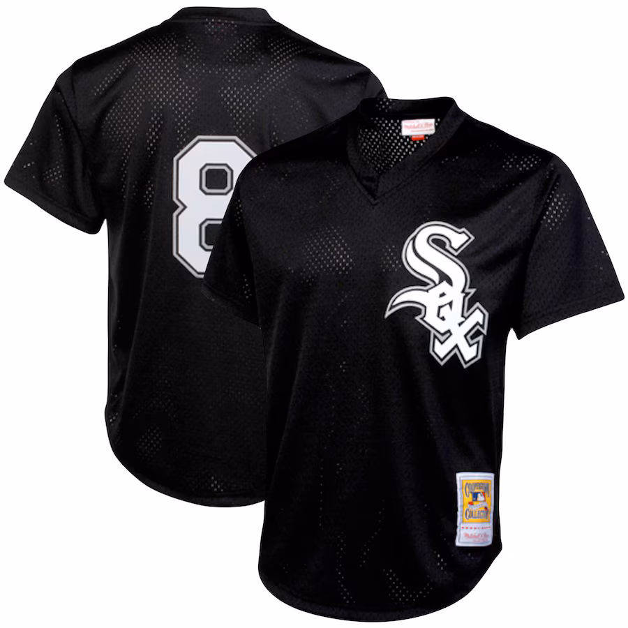 Men's Chicago White Sox Bo Jackson Mitchell & Ness Black Cooperstown Collection Big & Tall Mesh Batting Practice Jersey - Ujersey