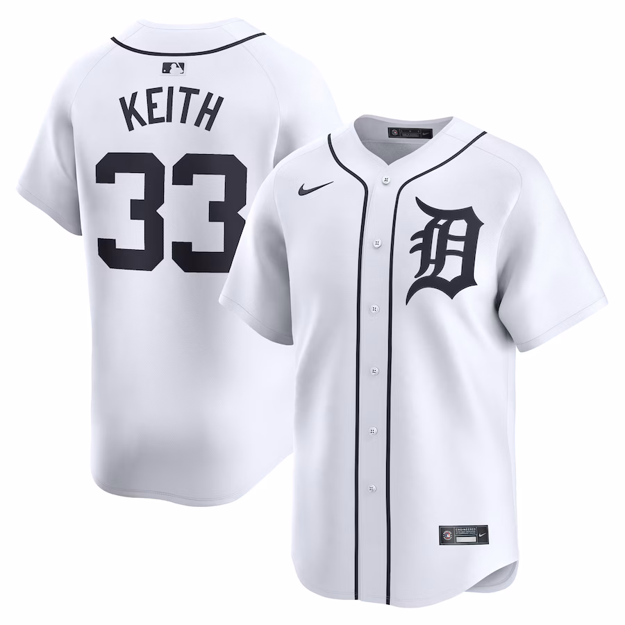 Men's Detroit Tigers Colt Keith Nike White Home Limited Player Jersey - Ujersey