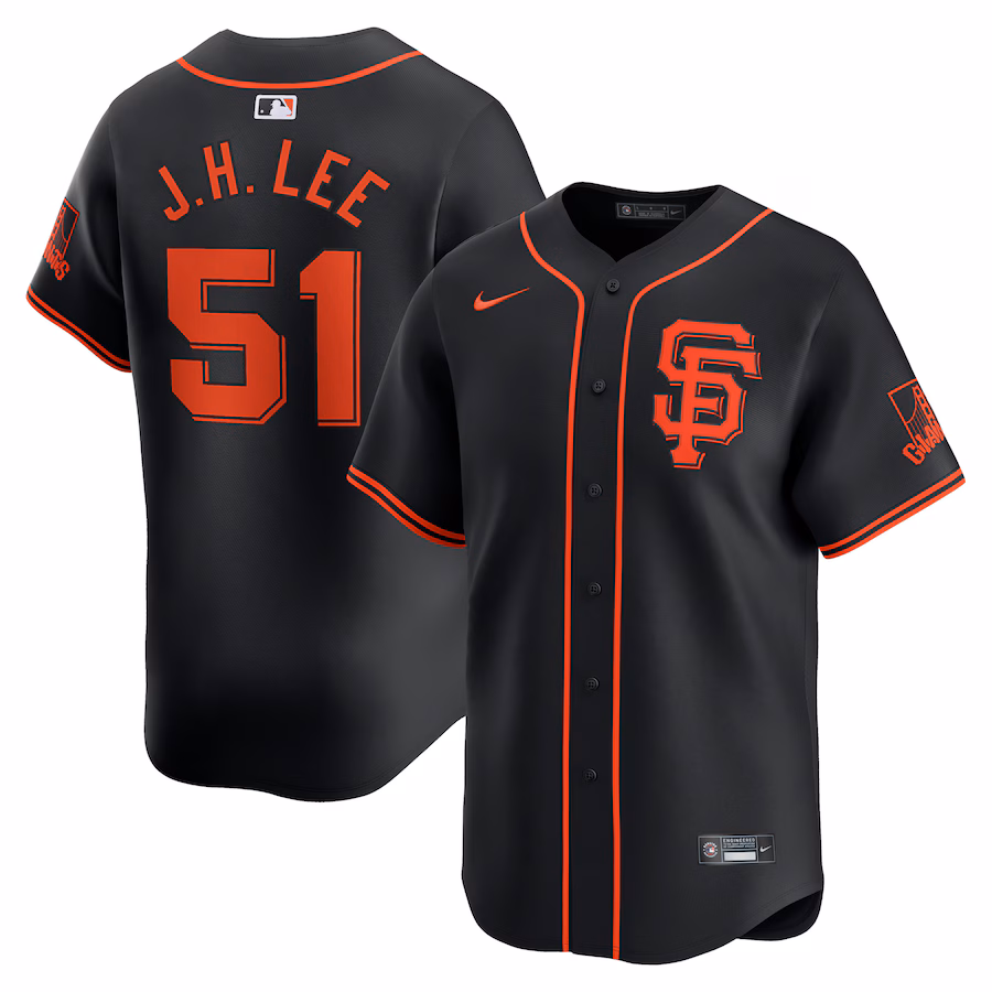 Men's San Francisco Giants Jung Hoo Lee Nike Black Alternate Limited Player Jersey - Ujersey