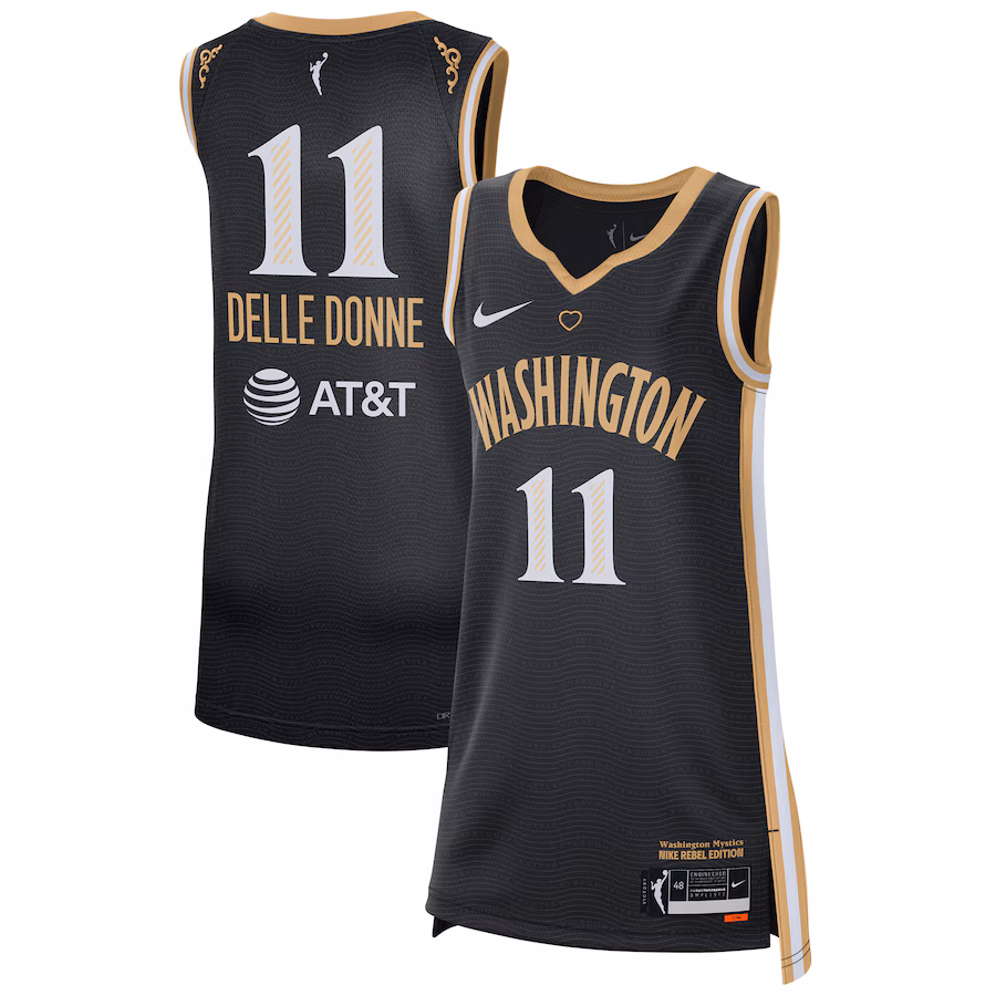Unisex Washington Mystics Elena Delle Donne Nike Black Rebel Edition Victory Player Jersey - Ujersey