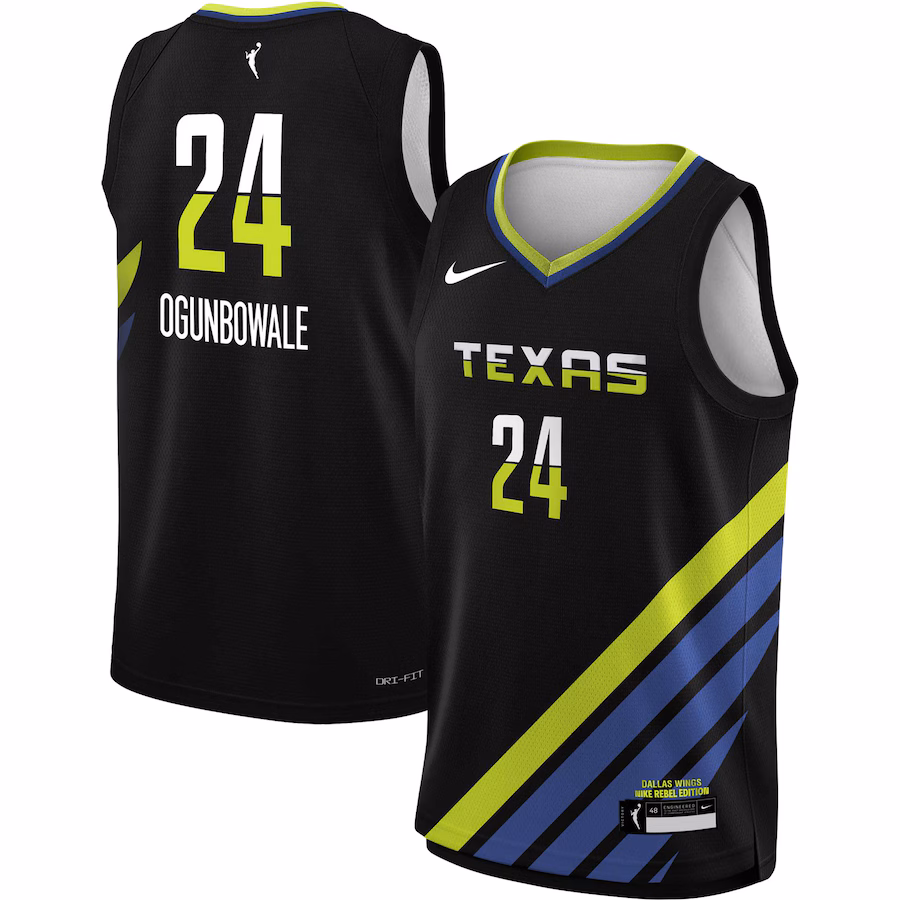 Youth Dallas Wings Arike Ogunbowale Nike Black 2023 Rebel Edition Victory Player Jersey - Ujersey