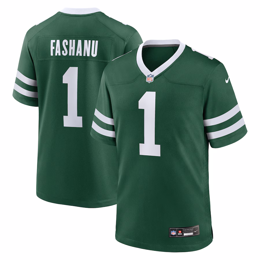 Men's New York Jets Olu Fashanu Nike Gotham Green 2024 NFL Draft First Round Pick Player Game Jersey - Ujersey
