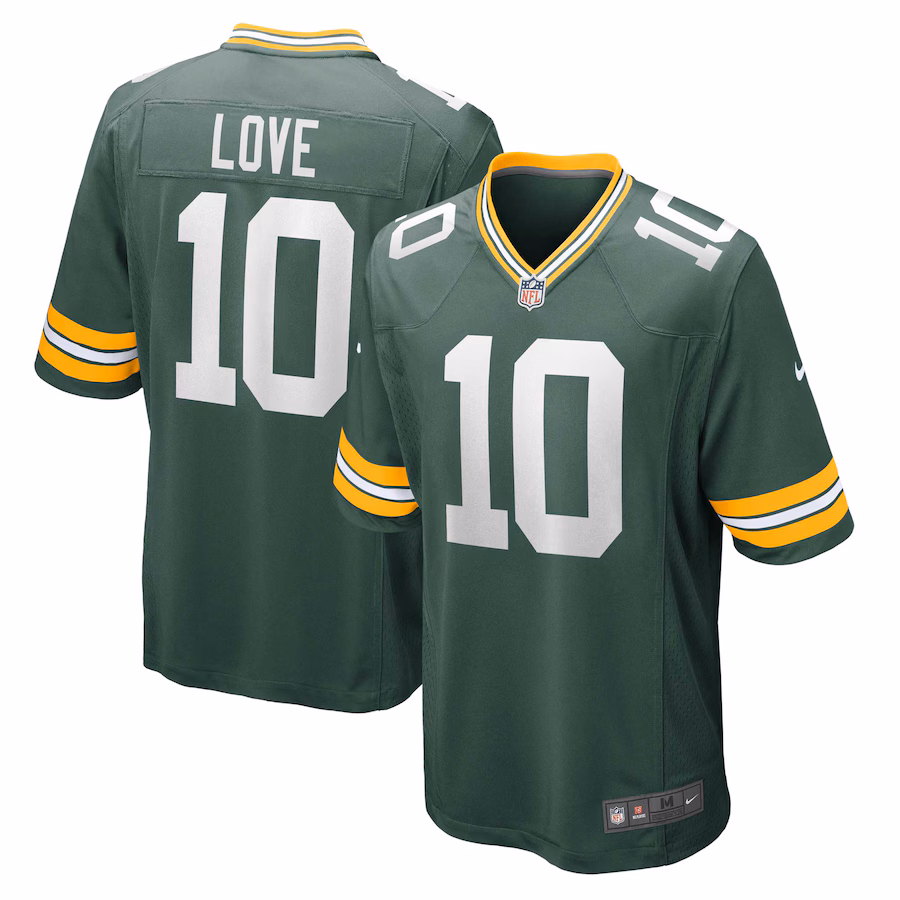 Men's Green Bay Packers Jordan Love Nike Green Game Jersey - Ujersey