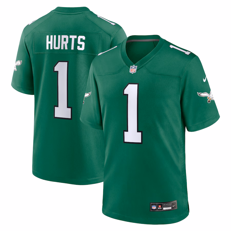 Men's Philadelphia Eagles Jalen Hurts Nike Kelly Green Alternate Game Player Jersey - Ujersey