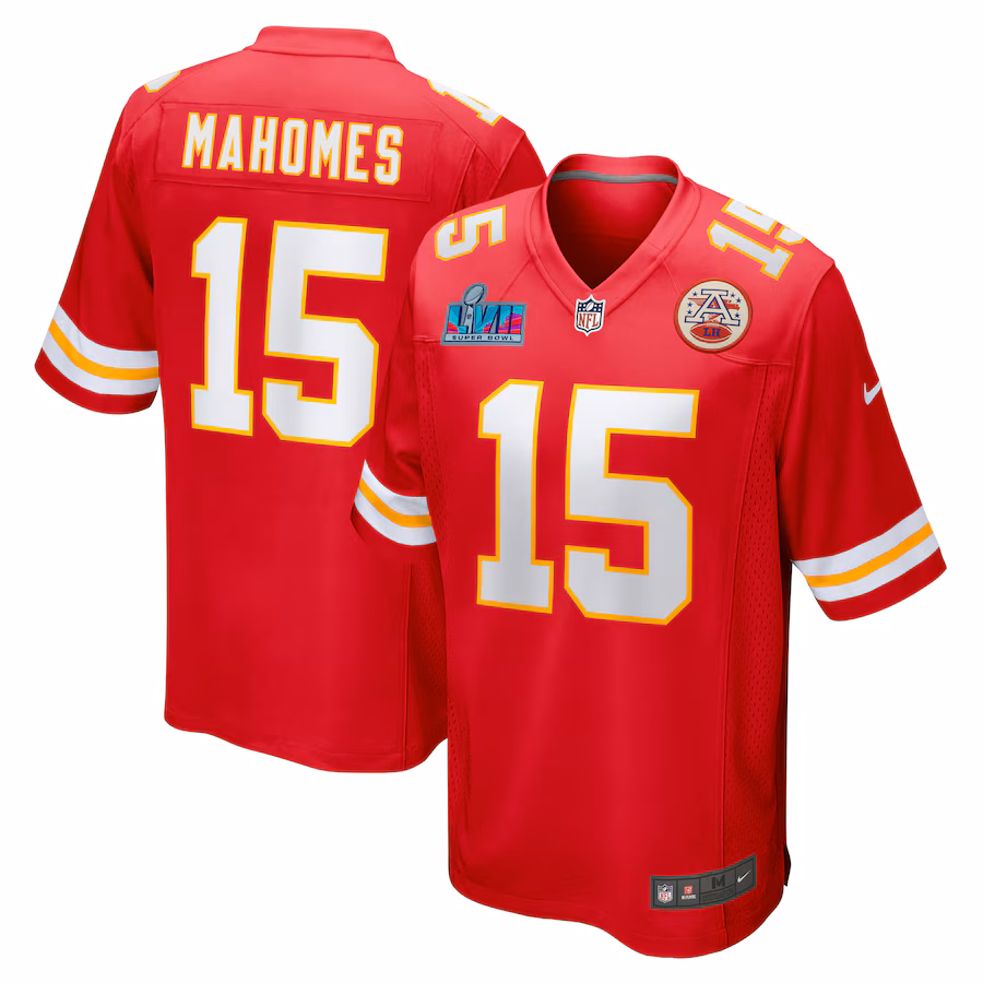 Men's Kansas City Chiefs Patrick Mahomes Nike Red Super Bowl LVII (2022 Season) Patch Game Jersey - Ujersey