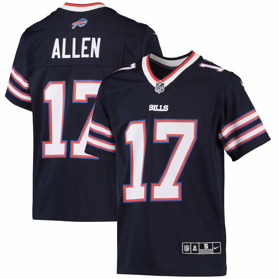 Youth Buffalo Bills Josh Allen Nike Navy Inverted Team Game Jersey - Ujersey