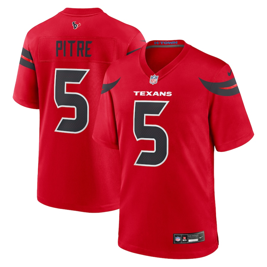 Men's Houston Texans Jalen Pitre Nike Red Alternate Game Jersey - Ujersey