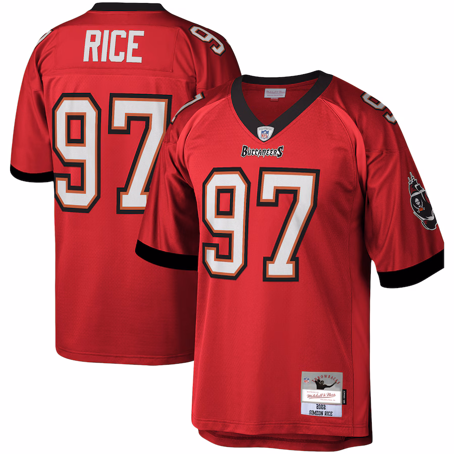 Men's Tampa Bay Buccaneers Simeon Rice Mitchell & Ness Red Legacy Replica Jersey - Ujersey