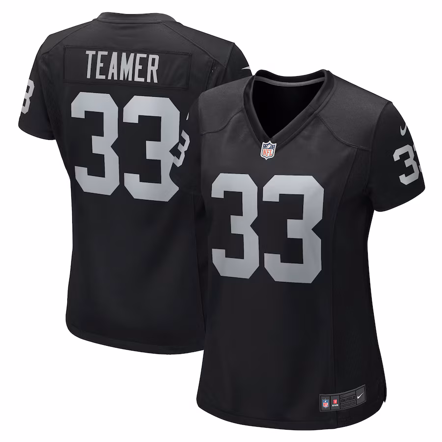 Women's Las Vegas Raiders Roderic Teamer Nike Black Game Jersey - Ujersey