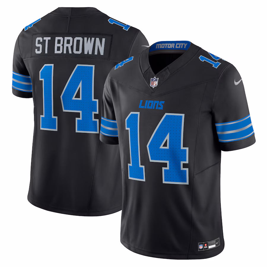 Men's Detroit Lions Amon-Ra St. Brown Nike Black 2nd Alternate Vapor F.U.S.E. Limited Jersey - Ujersey