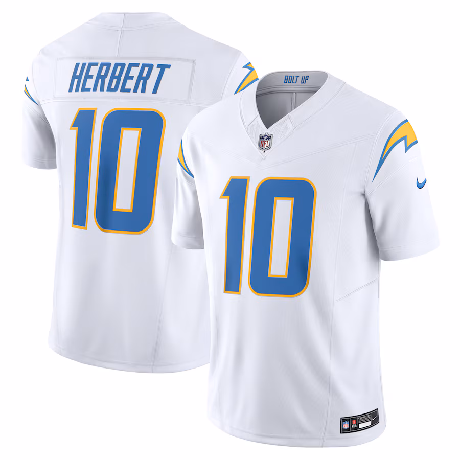 Men's Los Angeles Chargers Justin Herbert Nike White Vapor F.U.S.E. Limited Jersey - Ujersey