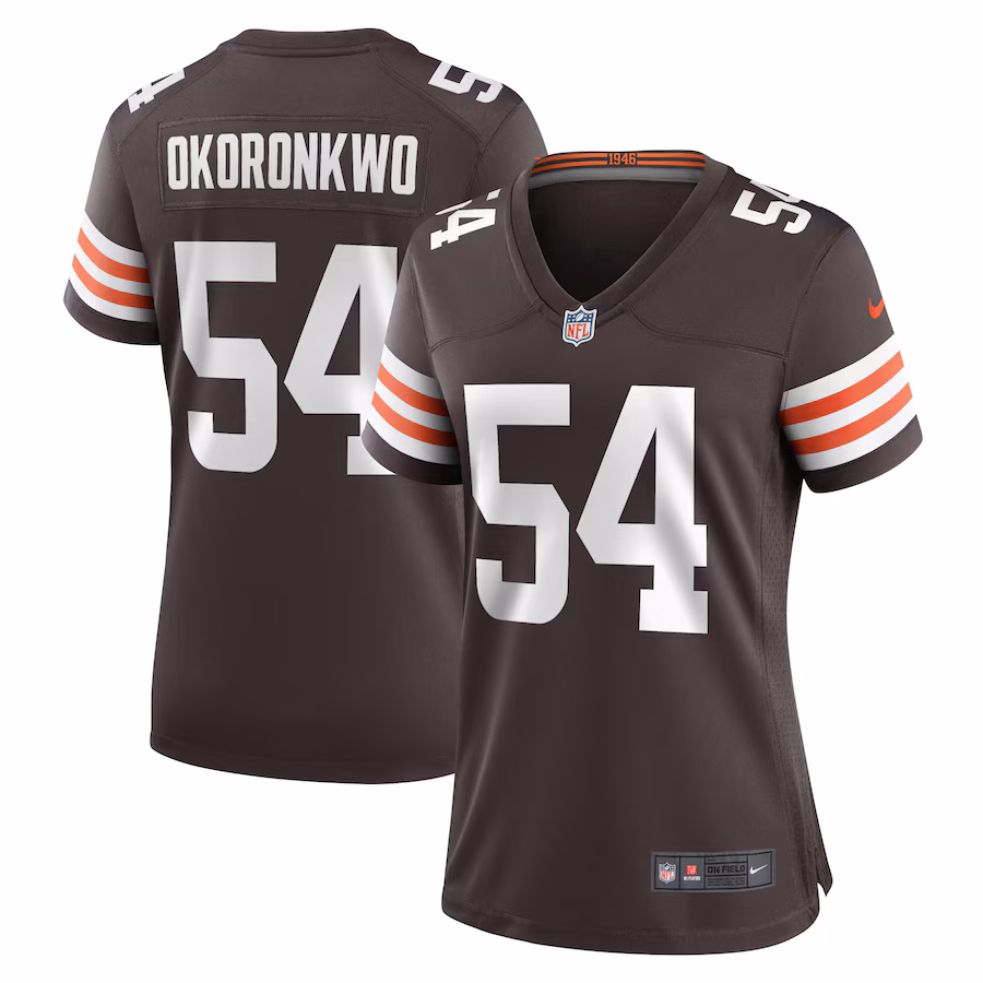 Women's Cleveland Browns Ogbonnia Okoronkwo Nike Brown Game Player Jersey - Ujersey