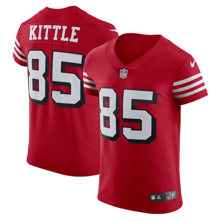 Men's San Francisco 49ers George Kittle Nike Scarlet Alternate Vapor Elite Jersey - Ujersey