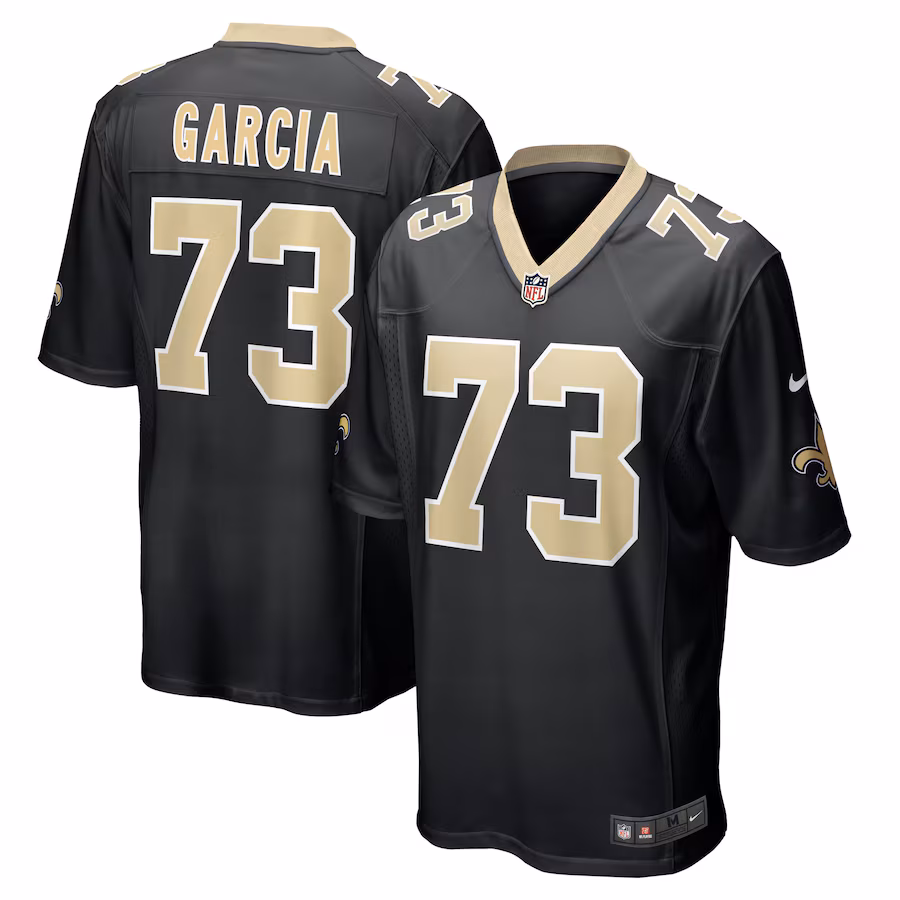 Men's New Orleans Saints Max Garcia Nike  Black Team Game Jersey - Ujersey