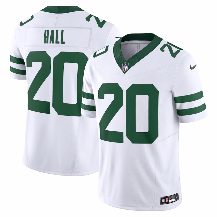 Men's New York Jets Breece Hall Nike Legacy White Vapor F.U.S.E. Limited Jersey - Ujersey