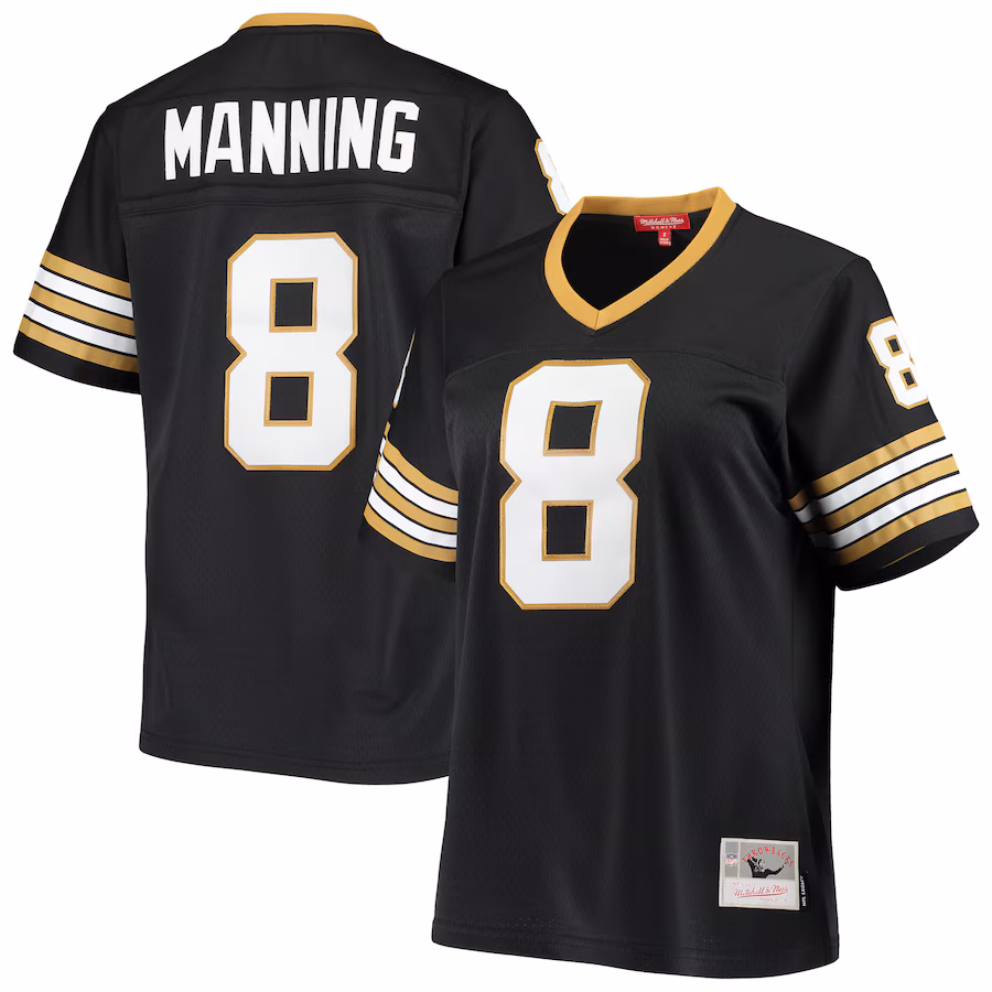 Women's New Orleans Saints Archie Manning Mitchell & Ness Black 1979 Legacy Replica Jersey - Ujersey