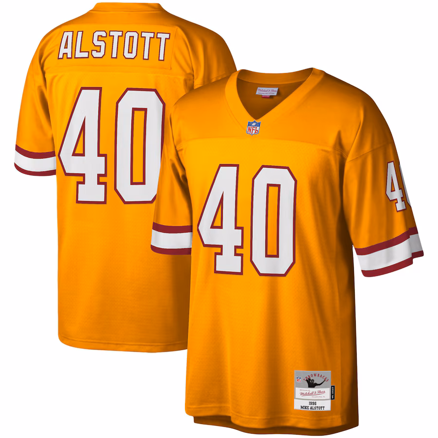 Men's Tampa Bay Buccaneers Mike Alstott Mitchell & Ness Orange Big & Tall 1996 Retired Player Replica Jersey - Ujersey