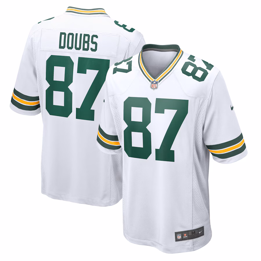 Men's Green Bay Packers Romeo Doubs Nike White Game Player Jersey - Ujersey