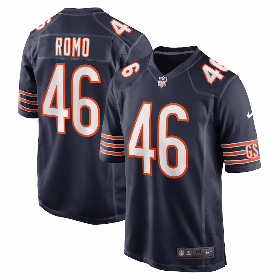 Men's Chicago Bears John Parker Romo Nike  Navy Team Game Jersey - Ujersey