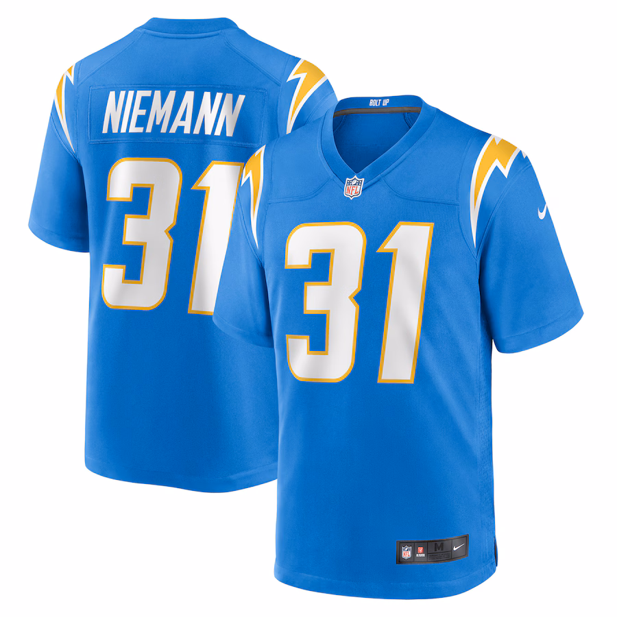 Men's Los Angeles Chargers Nick Niemann Nike Powder Blue Game Player Jersey - Ujersey