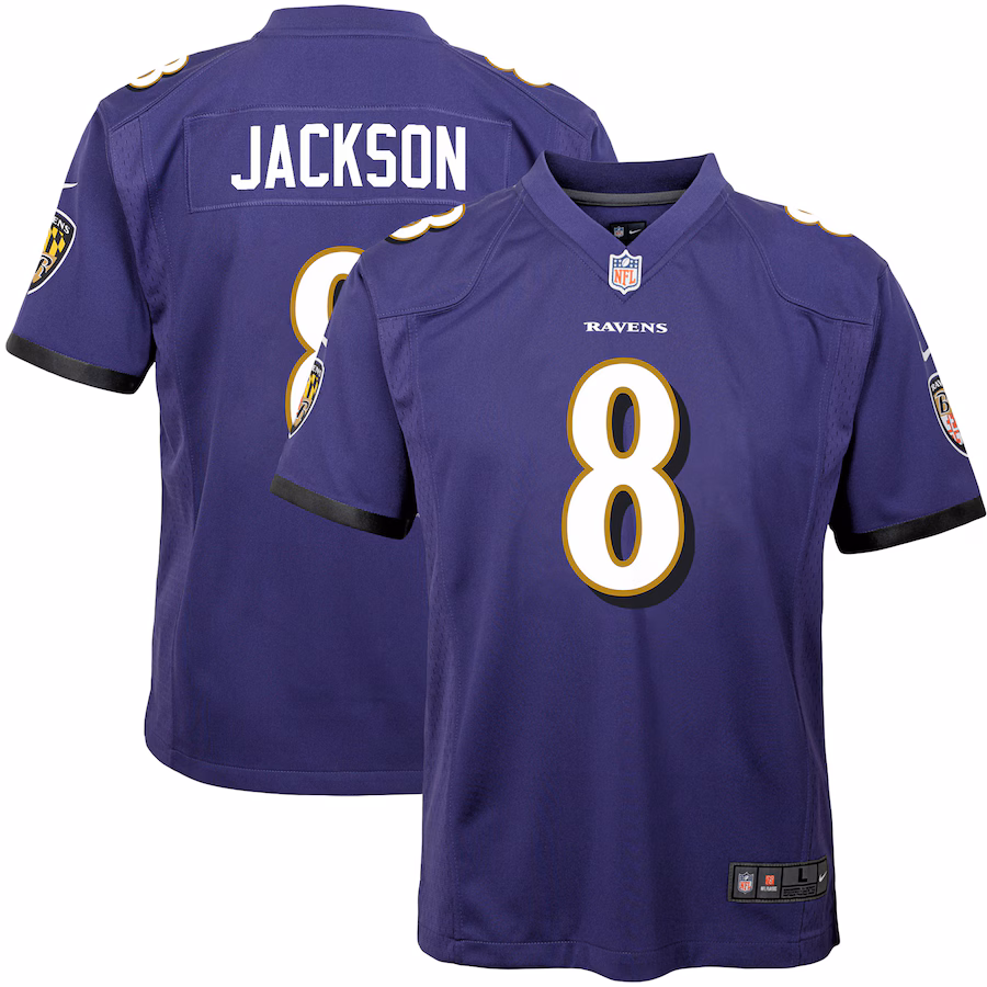 Youth Baltimore Ravens Lamar Jackson Nike Purple Game Jersey - Ujersey