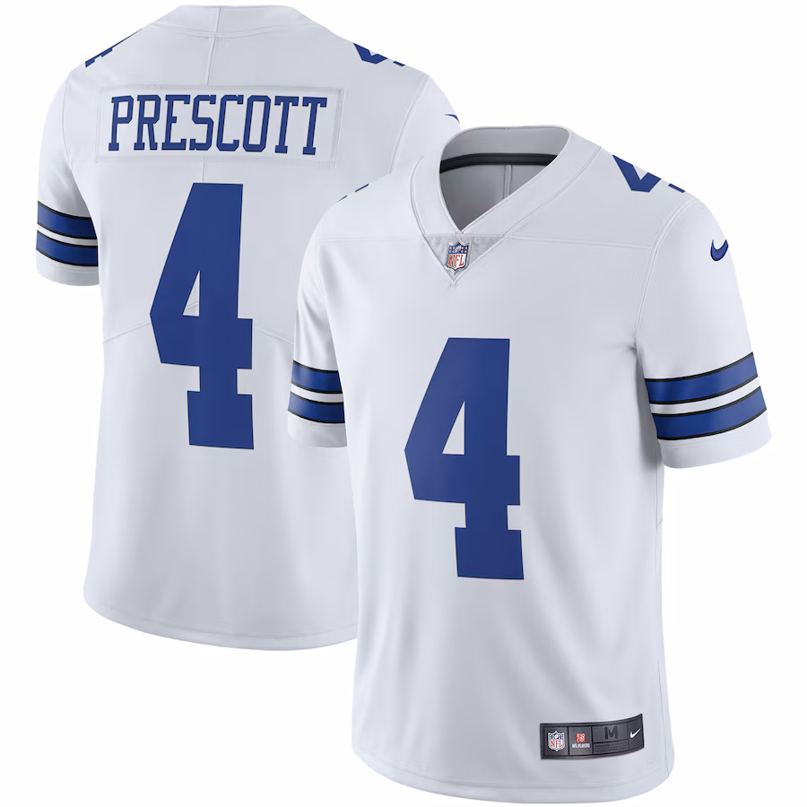 Men's Dallas Cowboys Dak Prescott Nike White Vapor Limited Player Jersey - Ujersey