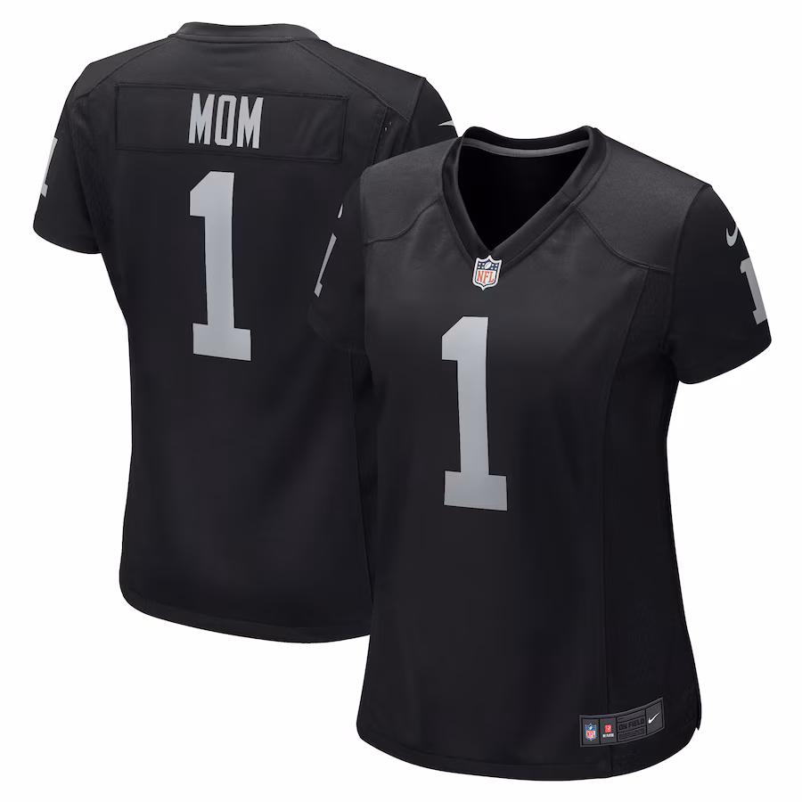 Women's Las Vegas Raiders Number 1 Mom Nike Black Game Jersey - Ujersey