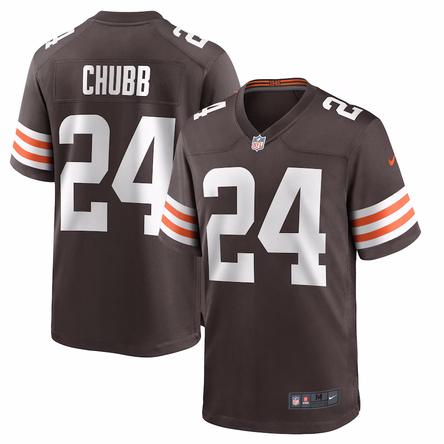 Men's Cleveland Browns Nick Chubb Nike Brown Player Game Jersey - Ujersey