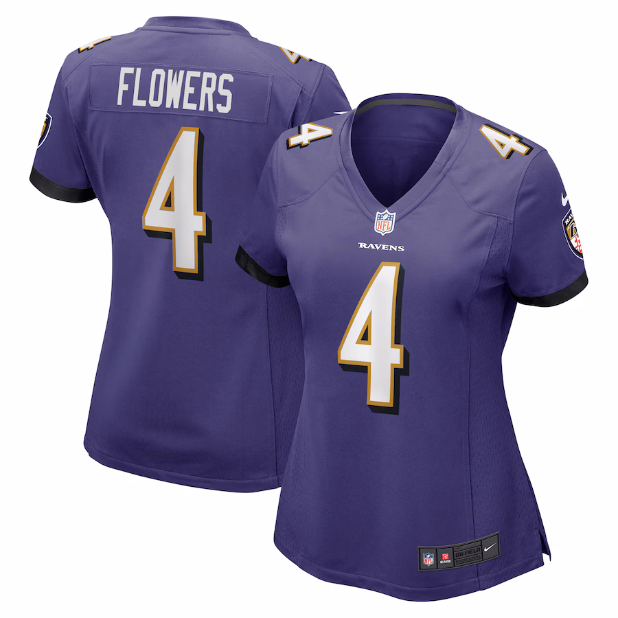 Women's Baltimore Ravens Zay Flowers Nike Purple Team Game Jersey - Ujersey