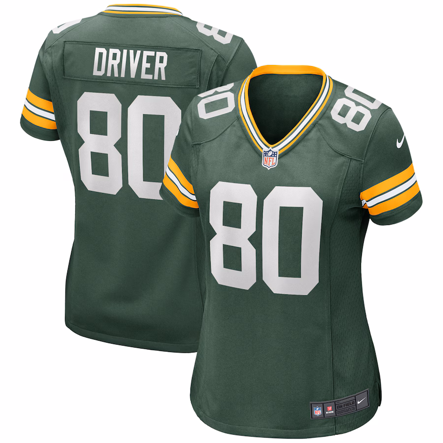 Women's Green Bay Packers Donald Driver Nike Green Game Retired Player Jersey - Ujersey