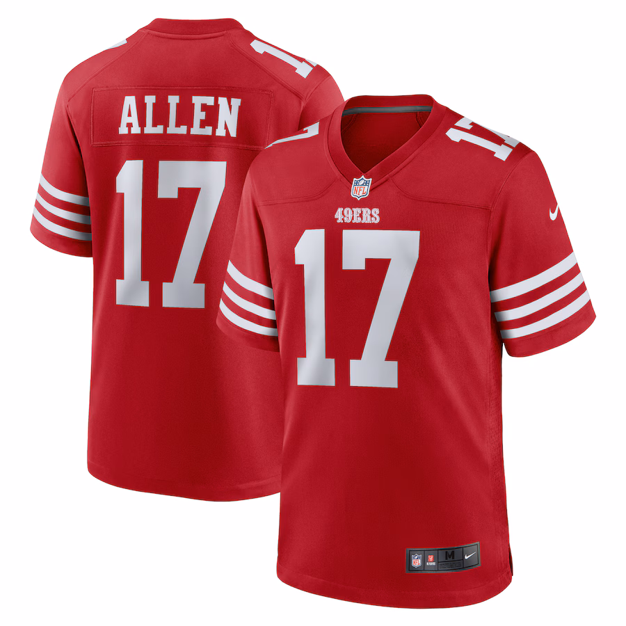Men's San Francisco 49ers Brandon Allen Nike  Scarlet  Game Jersey - Ujersey