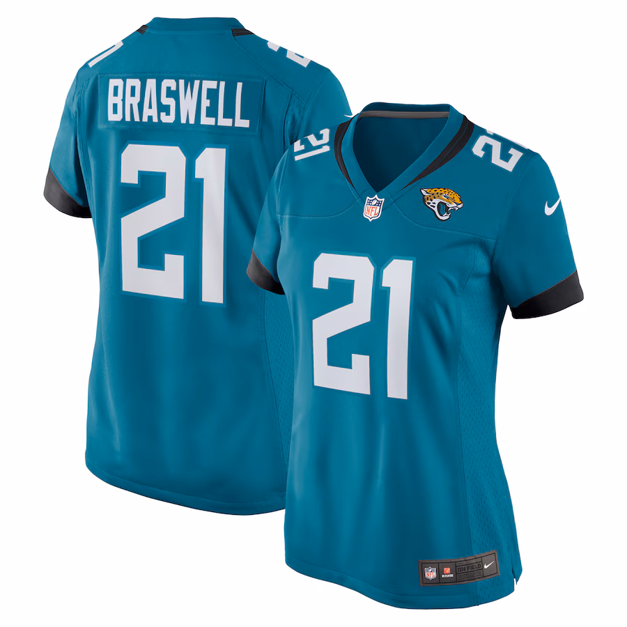 Women's Jacksonville Jaguars Christian Braswell Nike  Teal Team Game Jersey - Ujersey
