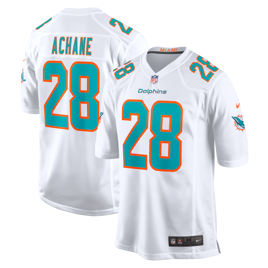 Men's Miami Dolphins Devon Achane Nike White Player Game Jersey - Ujersey