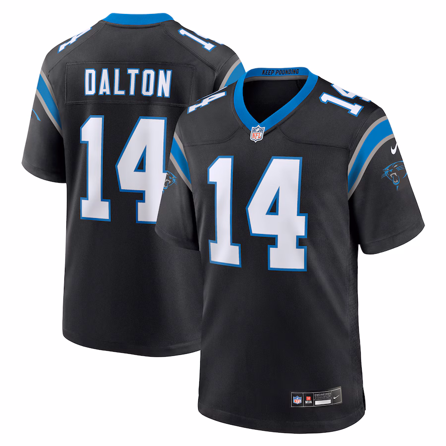 Men's Carolina Panthers Andy Dalton Nike Black Team Game Jersey - Ujersey