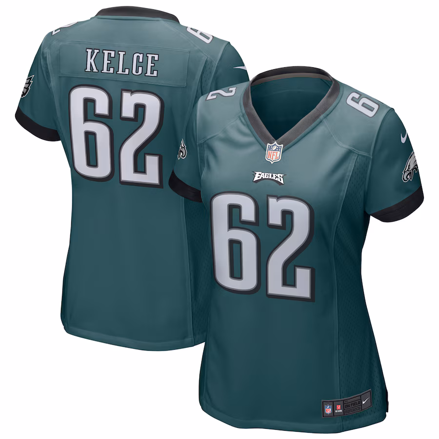 Women's Philadelphia Eagles Jason Kelce Nike Green Game Jersey - Ujersey