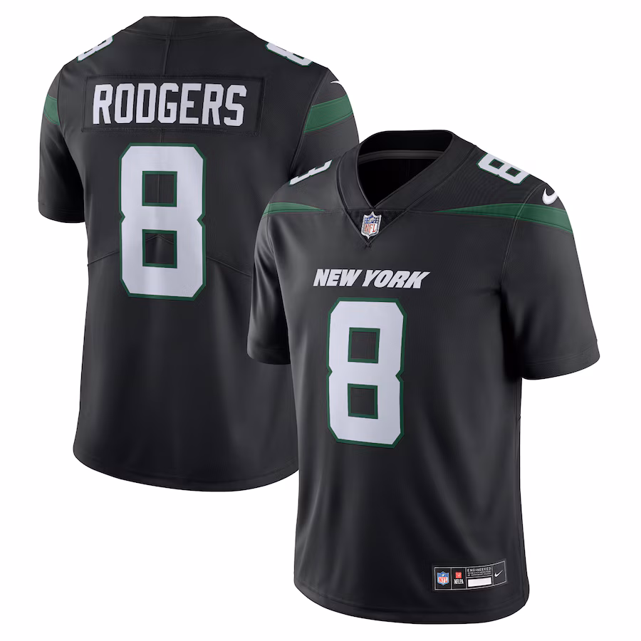 Men's New York Jets Aaron Rodgers Nike Black  Vapor Untouchable Limited Jersey - Ujersey