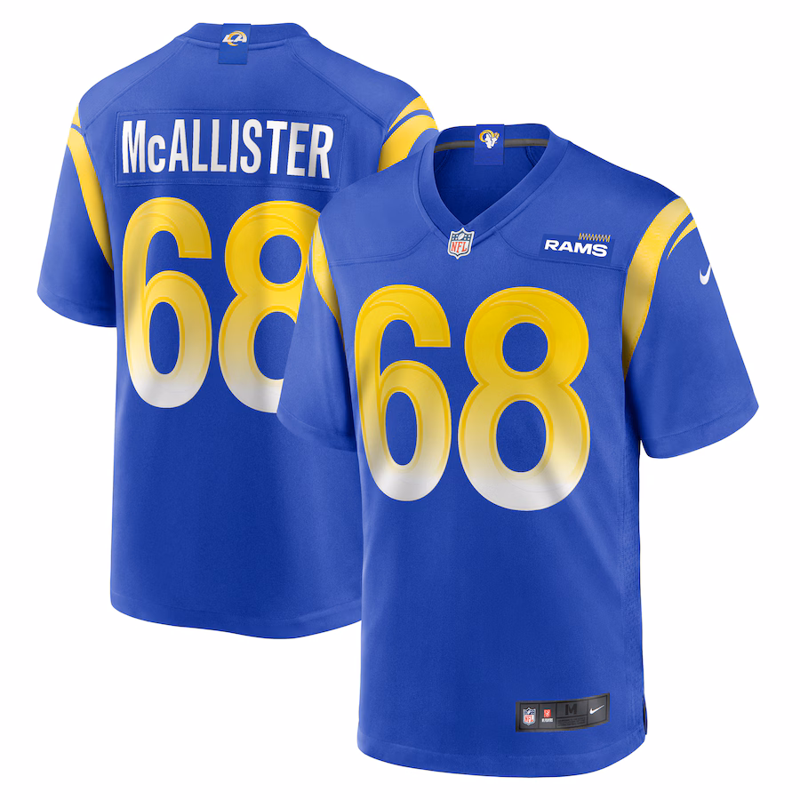 Men's Los Angeles Rams Mike McAllister Nike Royal Home Game Jersey - Ujersey