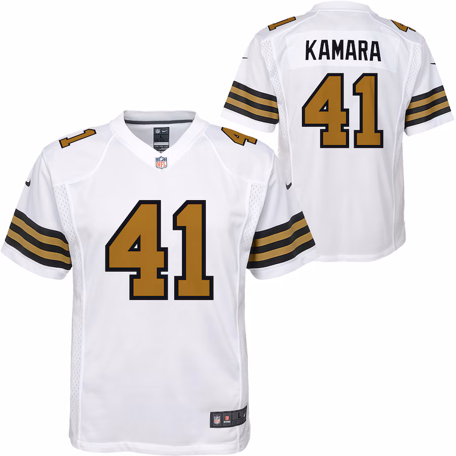 Youth New Orleans Saints Alvin Kamara Nike White Game Jersey - Ujersey