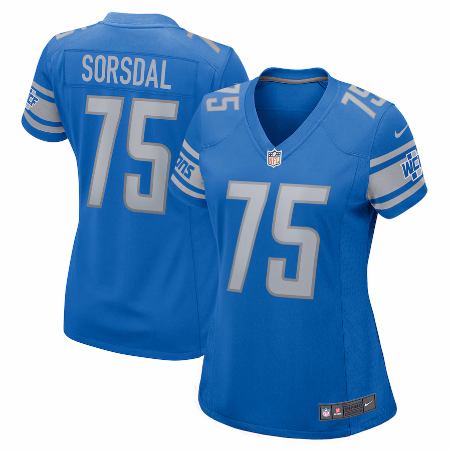Women's Detroit Lions Colby Sorsdal Nike Blue Team Game Jersey - Ujersey