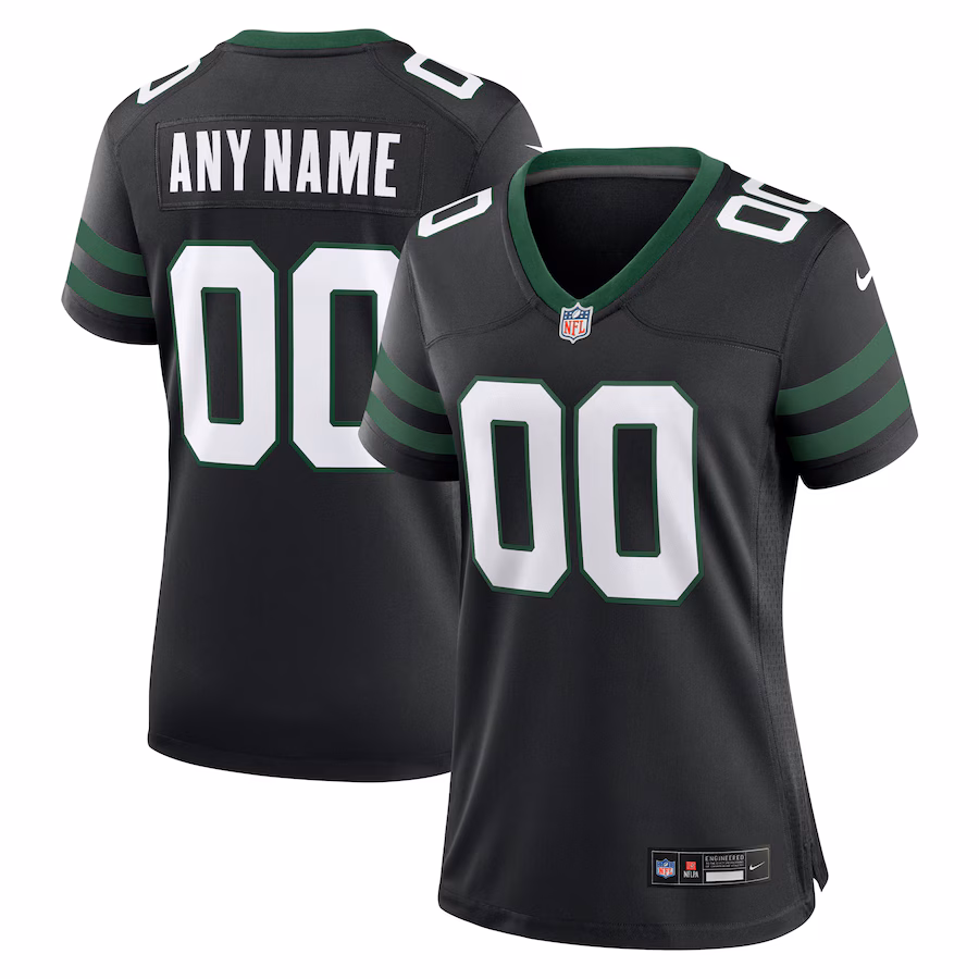 Women's New York Jets  Nike Legacy Black Alternate Custom Game Jersey - Ujersey