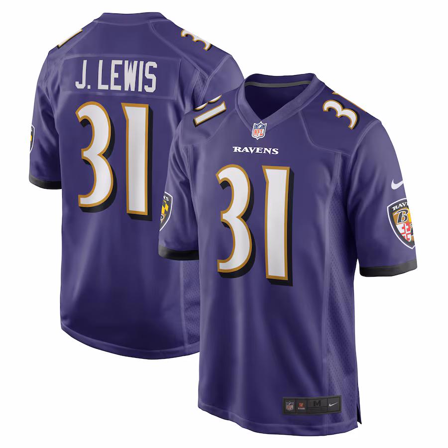 Men's Baltimore Ravens Jamal Lewis Nike Purple Game Retired Player Jersey - Ujersey