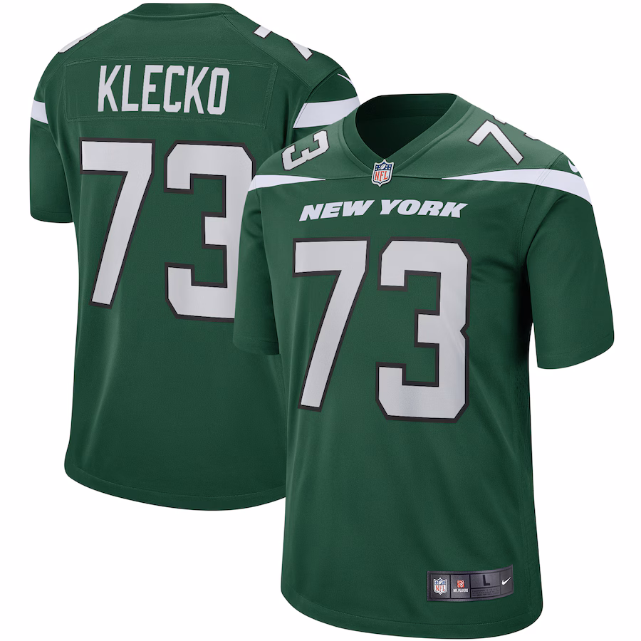 Men's New York Jets Joe Klecko Nike Gotham Green Game Retired Player Jersey - Ujersey