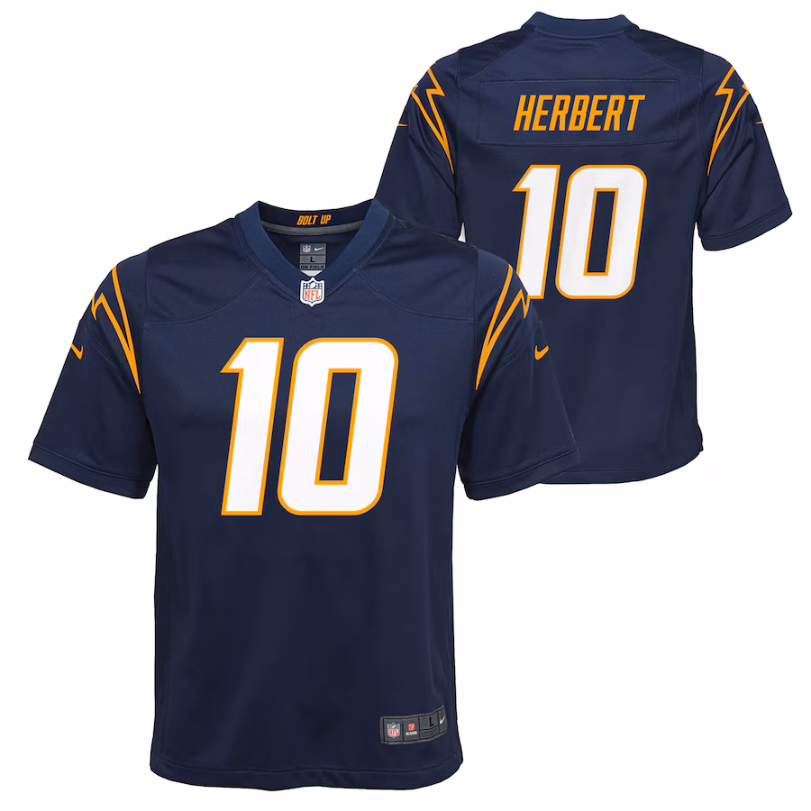 Youth Los Angeles Chargers Justin Herbert Nike Navy Game Jersey - Ujersey