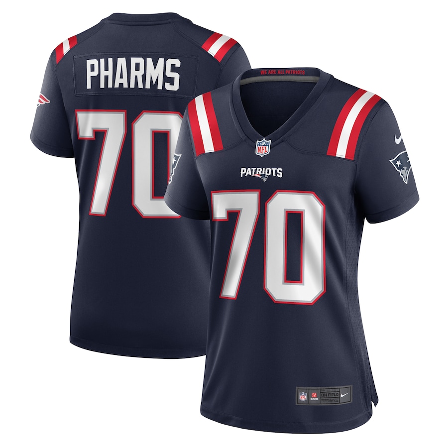 Women's New England Patriots Jeremiah Pharms Jr. Nike  Navy Team Game Jersey - Ujersey