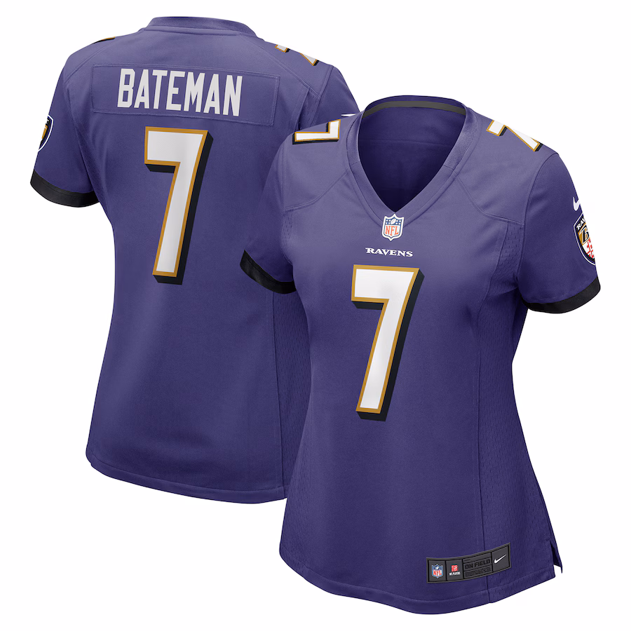 Women's Baltimore Ravens Rashod Bateman Nike Purple Game Jersey - Ujersey