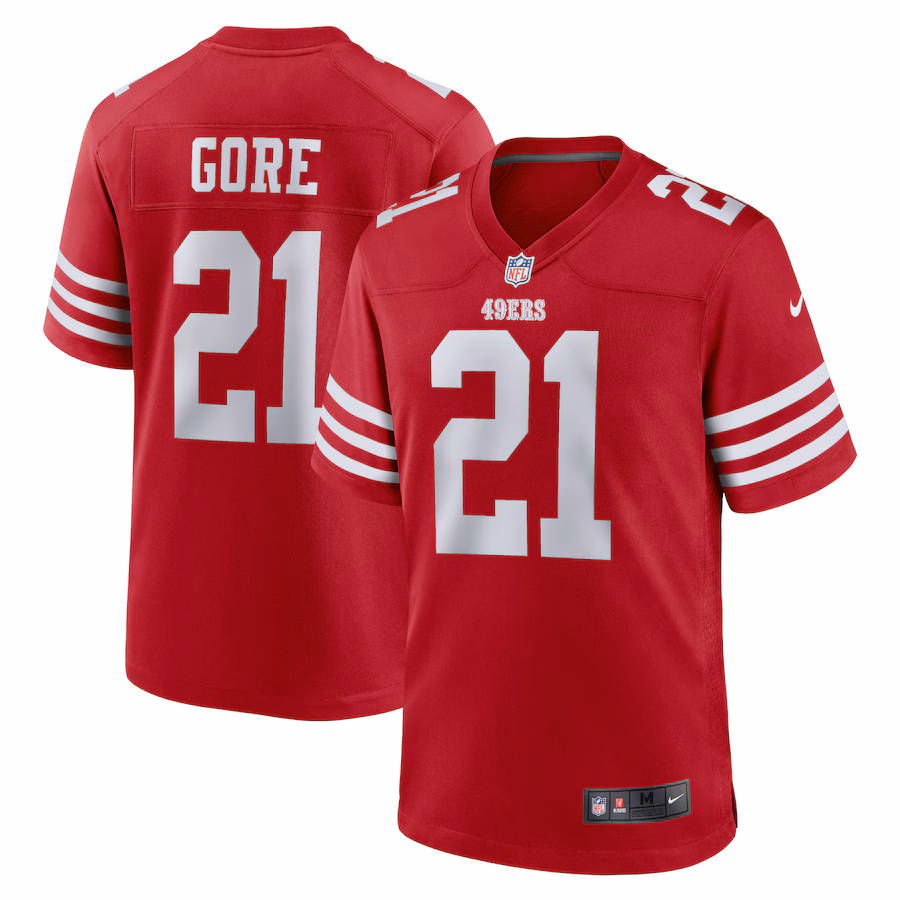 Men's San Francisco 49ers Frank Gore Nike Scarlet Retired Player Game Jersey - Ujersey