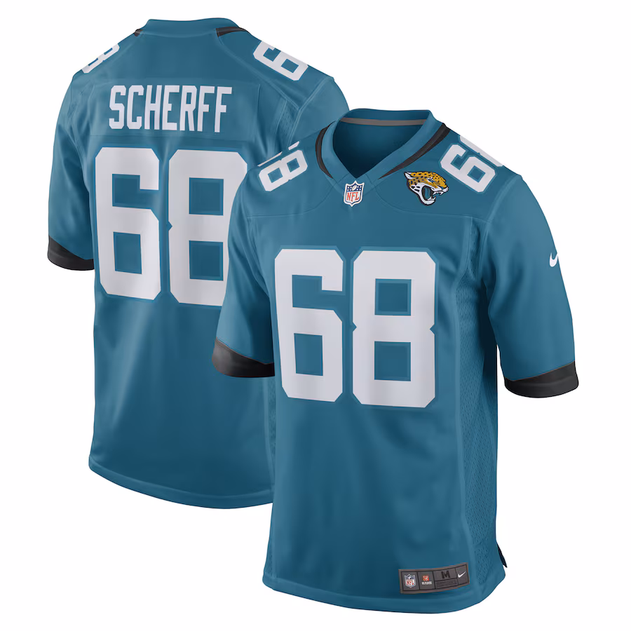 Men's Jacksonville Jaguars Brandon Scherff Nike Teal Game Player Jersey - Ujersey