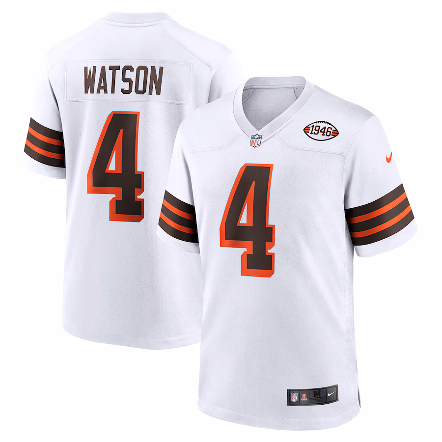 Men's Cleveland Browns Deshaun Watson Nike White Alternate Game Jersey - Ujersey