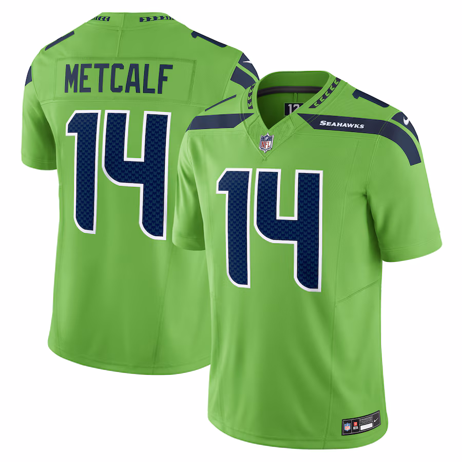 Men's Seattle Seahawks DK Metcalf Nike Neon Green Vapor F.U.S.E. Limited Jersey - Ujersey